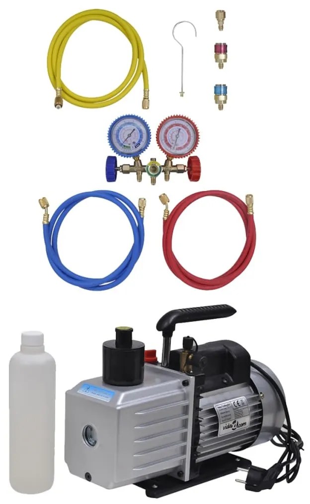 vidaXL Bomba vácuo c/ conjunto manómetros de 2 vias p/ ar-condicionado