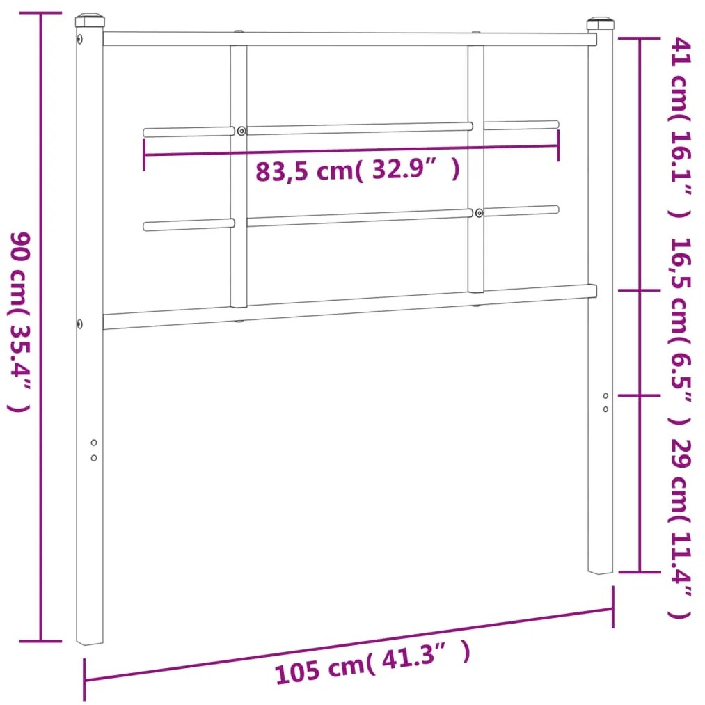 Cabeceira de cama 100 cm metal branco