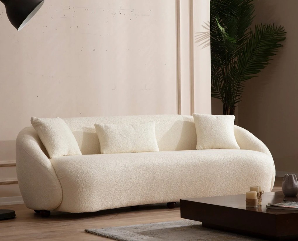 Sofá de 3 Lugares Napoli – Creme – 230x75x94 cm