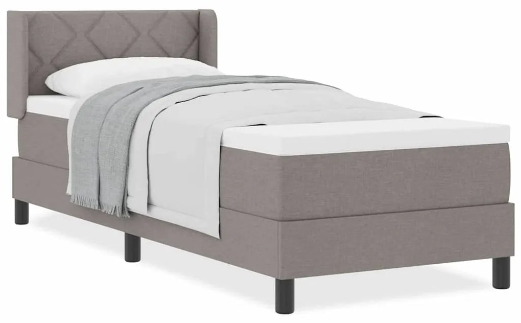 Cama Box Spring com Colchão Taupe, 80x200 cm, Tecido