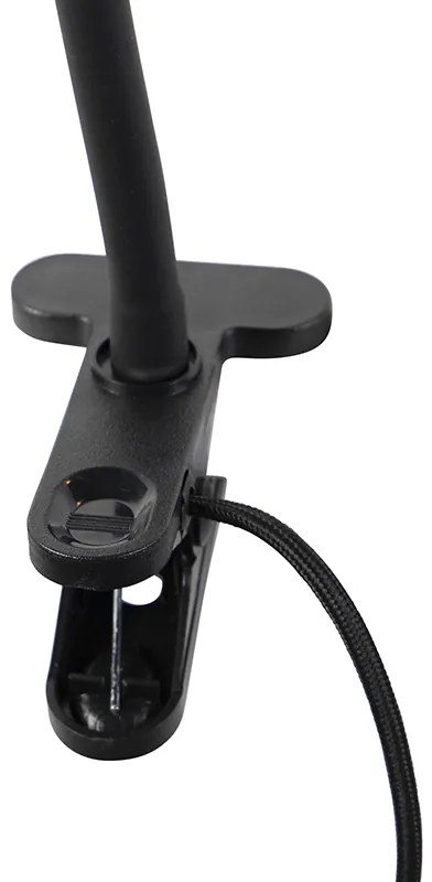 Candeeiro de braçadeira moderno preto com braço flexível - Cavalux Moderno
