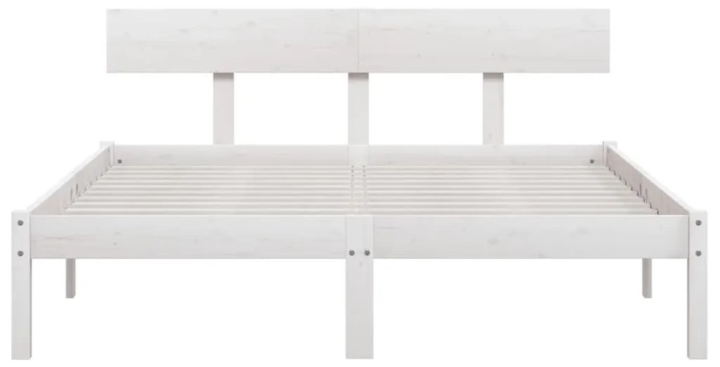 Estrutura de cama 140x200 cm pinho maciço branco