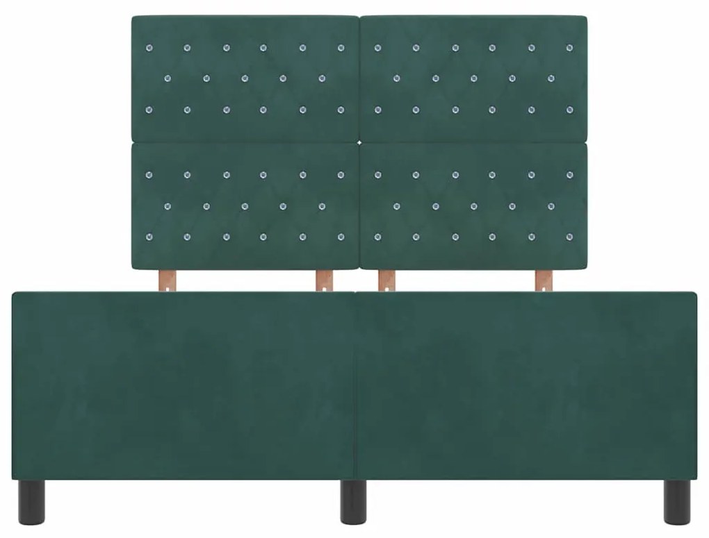 Cama vidaXL Verde Escuro 160x200 cm Veludo