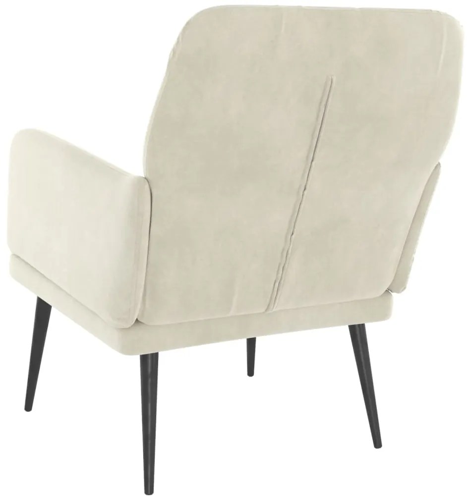 Cadeira c/ apoio de braços 62x79x79 cm veludo cor creme