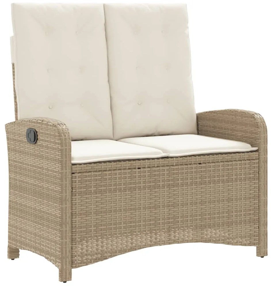 4 pcs conjunto de jantar p/ jardim c/ almofadões vime PE bege