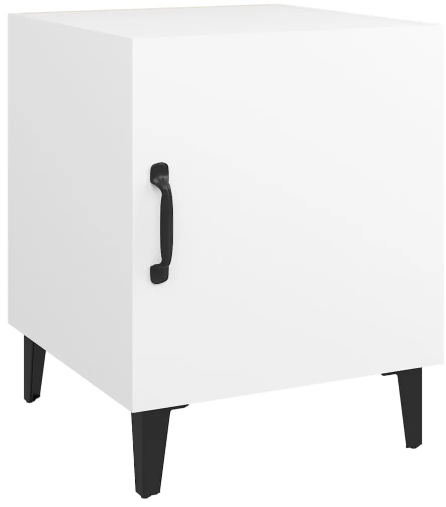 Mesas de cabeceira 2 pcs madeira processada branco