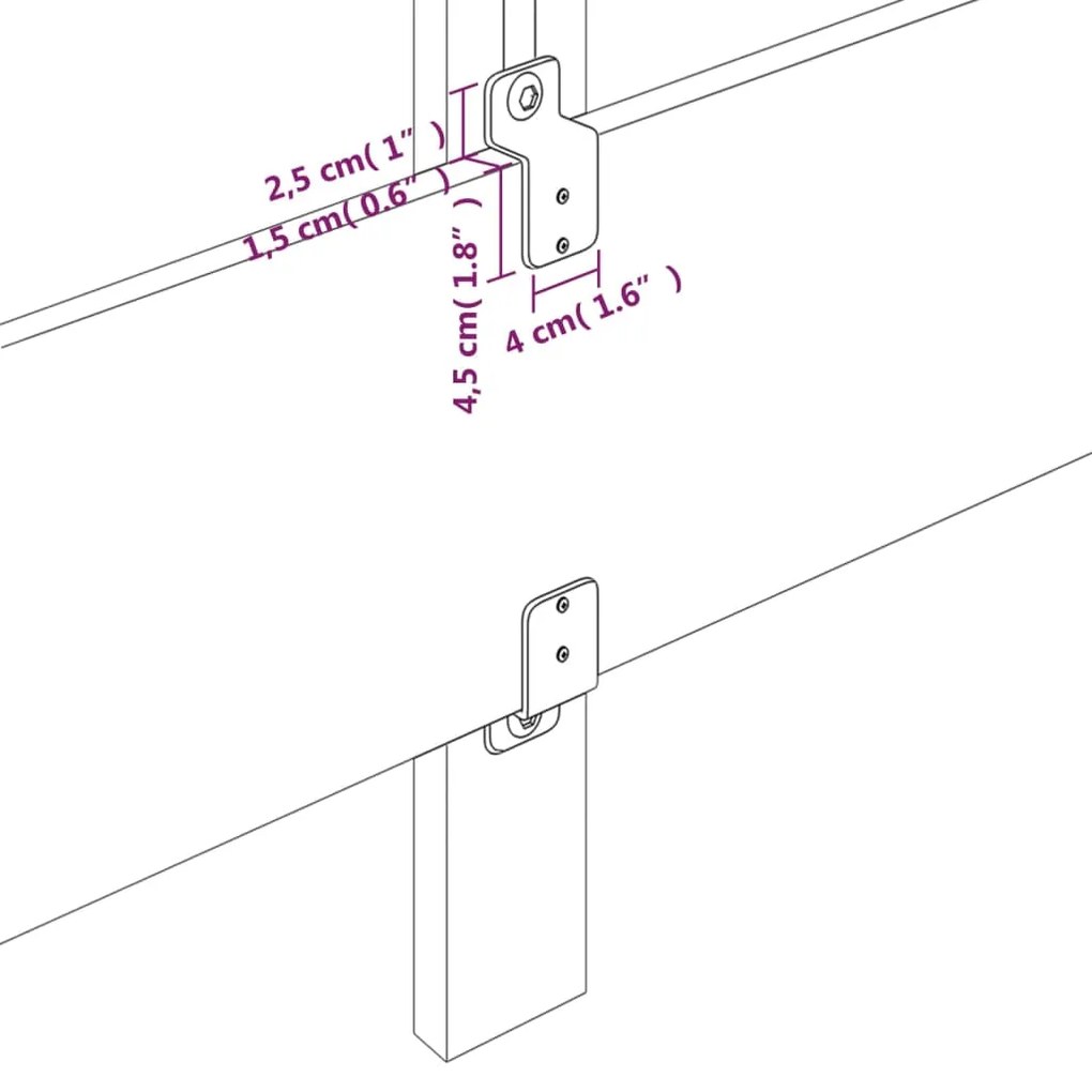 Cabeceira de cama c/ abas veludo 203x23x78/88cm cinzento-escuro