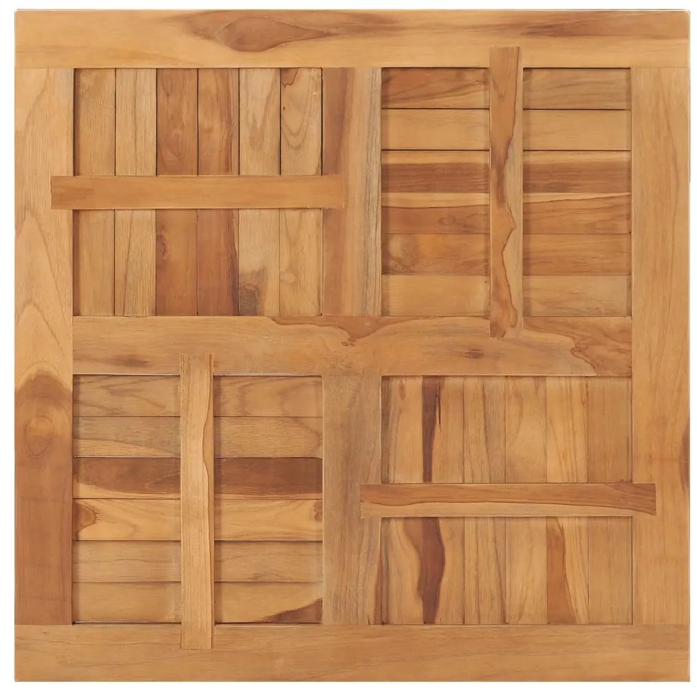 Tampo de mesa quadrado 80x80x2,5 cm madeira de teca maciça
