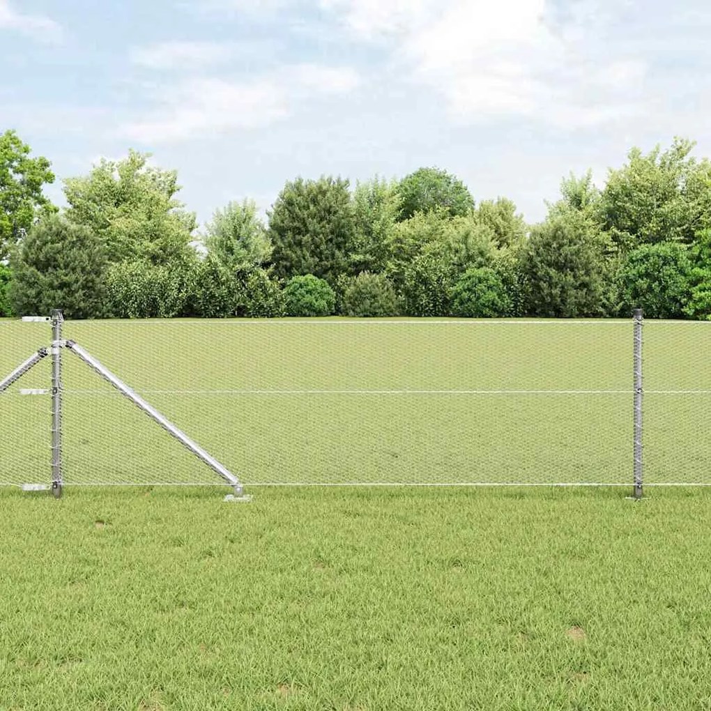 vidaXL Poste de Cerca Prateado 10 x 0,6 m (malha de 13 mm) Aço