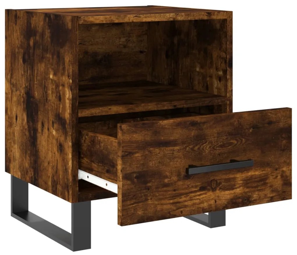Mesa de cabeceira 2 pcs derivados de madeira carvalho fumado