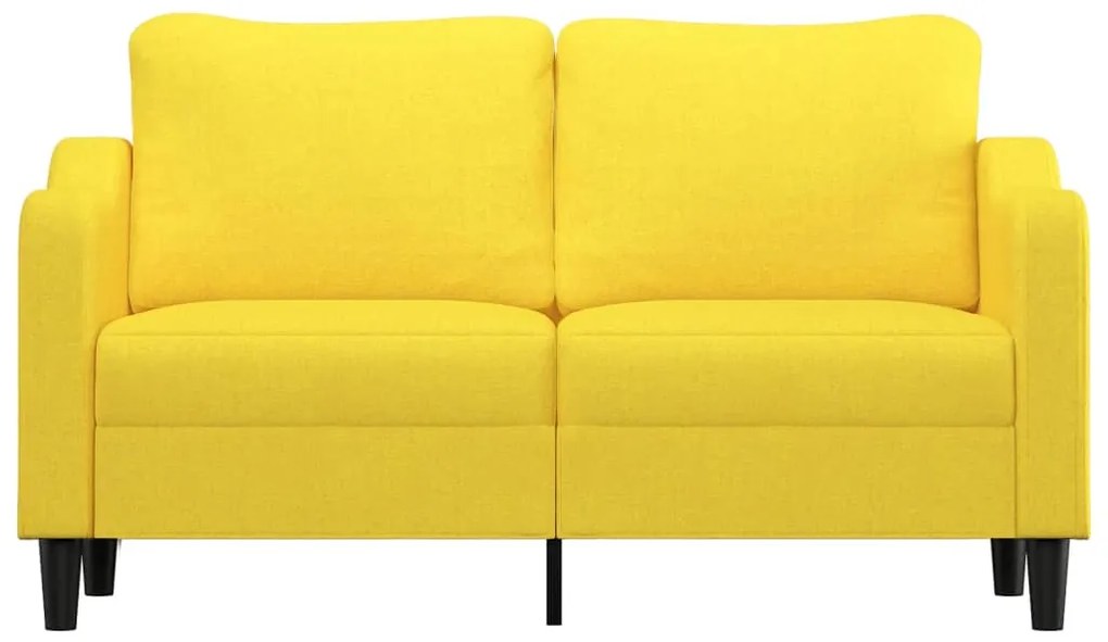 Sofá de 2 lugares 140 cm tecido amarelo-claro