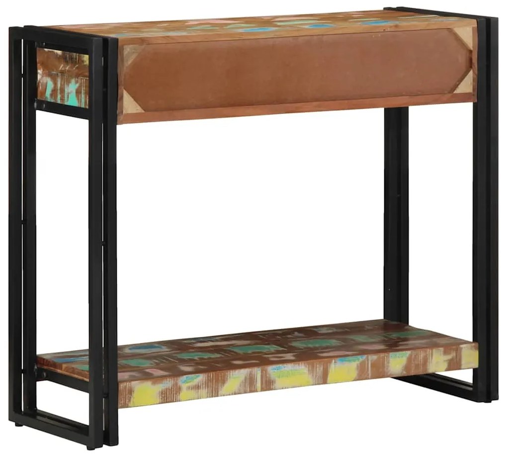 Mesa de Consola vidaXL Multicolorida em Madeira recuperada e Metal