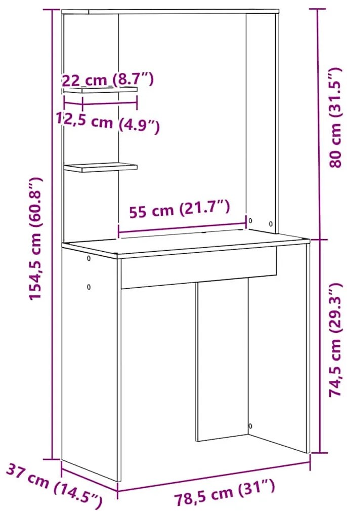 Mesa de Computador Branca Branca Madeira engenheirada Média