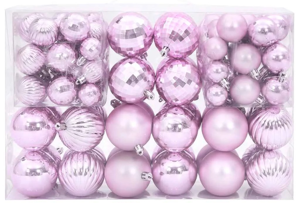 Enfeites de Natal 100 pcs Ø3/4/6 cm rosa