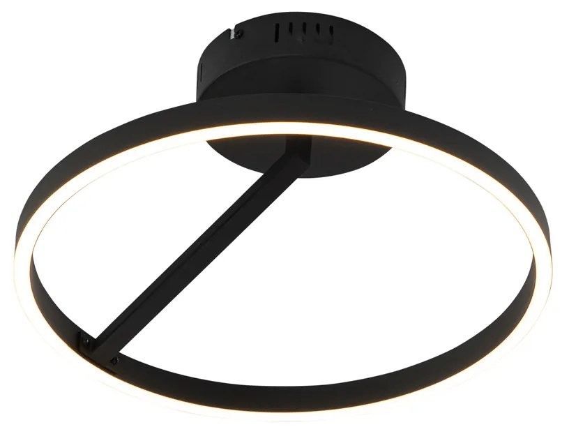 Candeeiro de teto design preto incl. LED regulável em 3 etapas - Anello Design