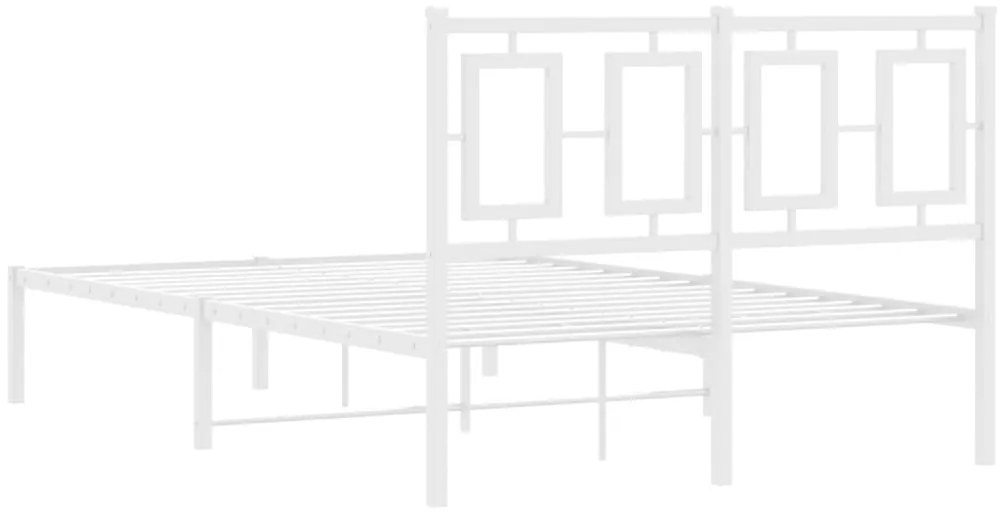 Estrutura de cama com cabeceira 120x190 cm metal branco