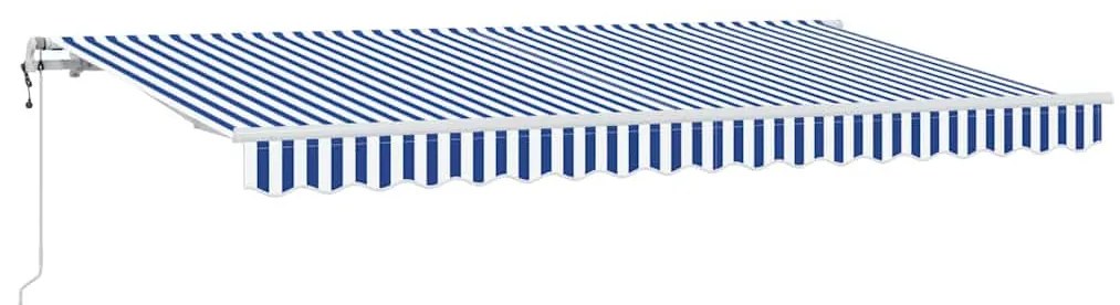 Toldo Retrátil Azul e Branco 400x200 cm 400 x 200 cm 4 x 2 m