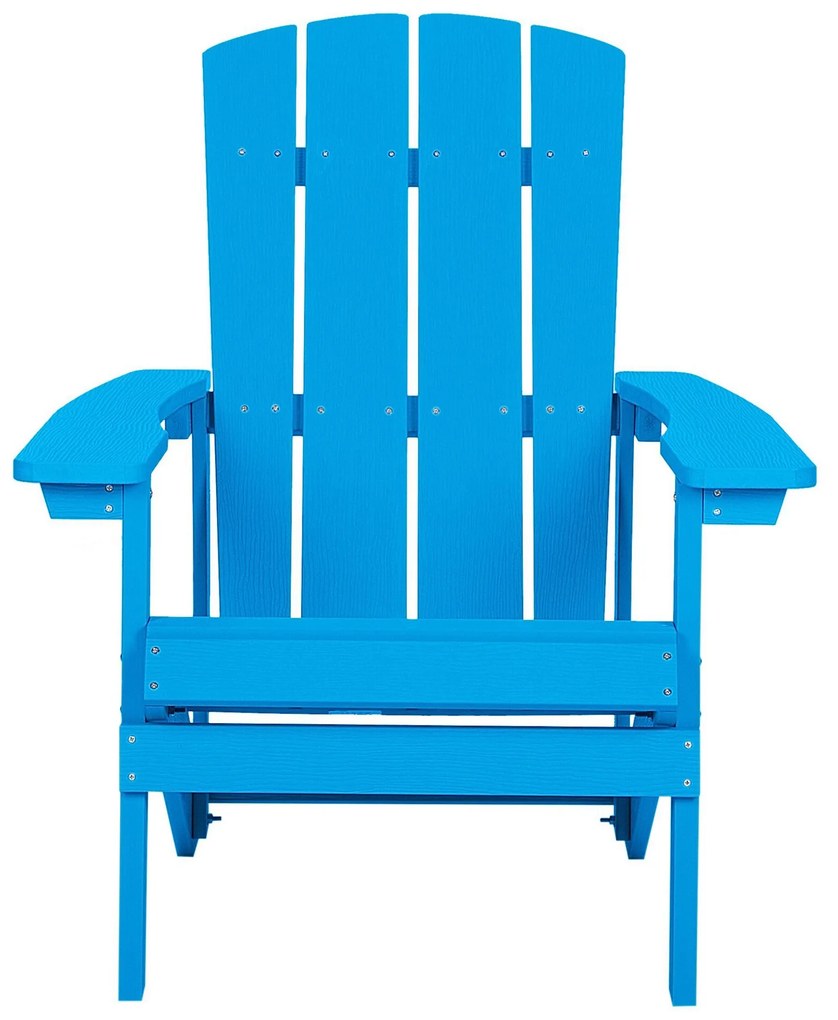 Cadeira de jardim azul com repousa-pés ADIRONDACK Beliani