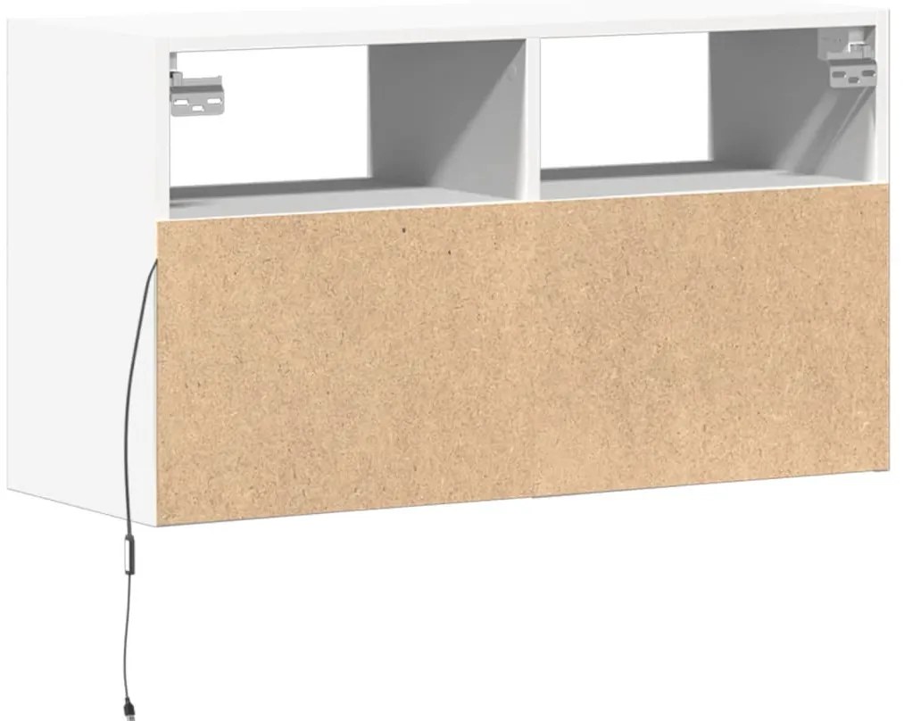 Móvel de parede para TV com luzes LED 80x31x45 cm branco