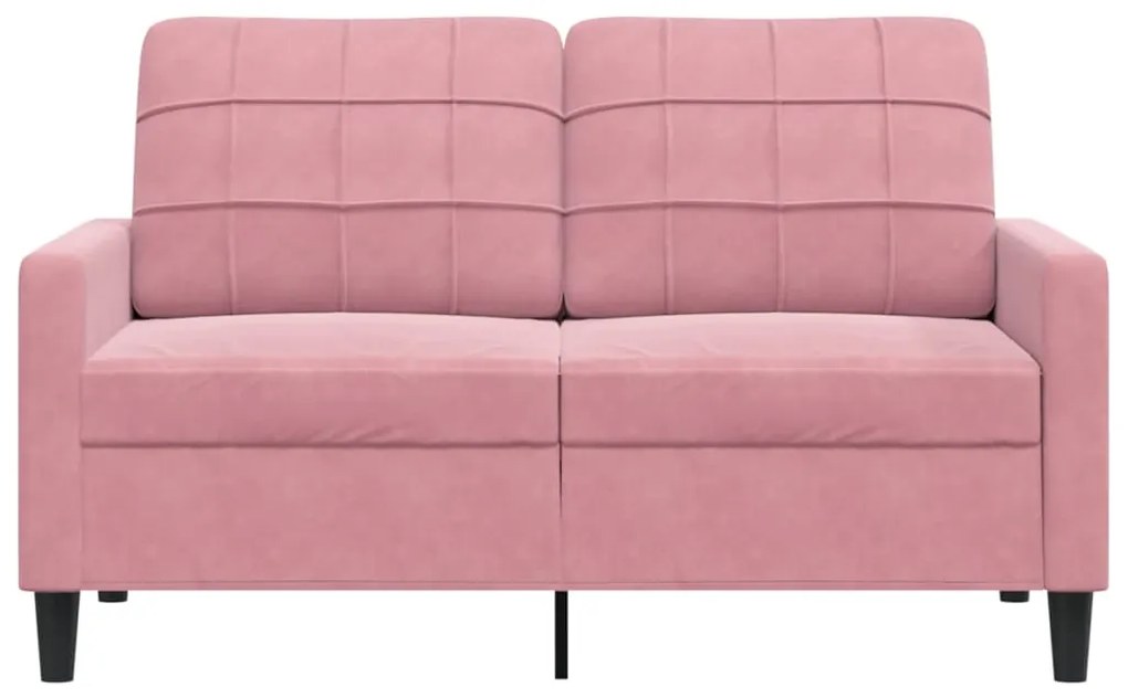 Sofá de 2 lugares veludo 120 cm rosa