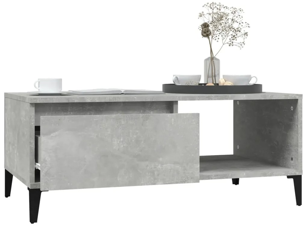 Mesa de centro 90x50x36,5 cm derivados madeira cinzento cimento
