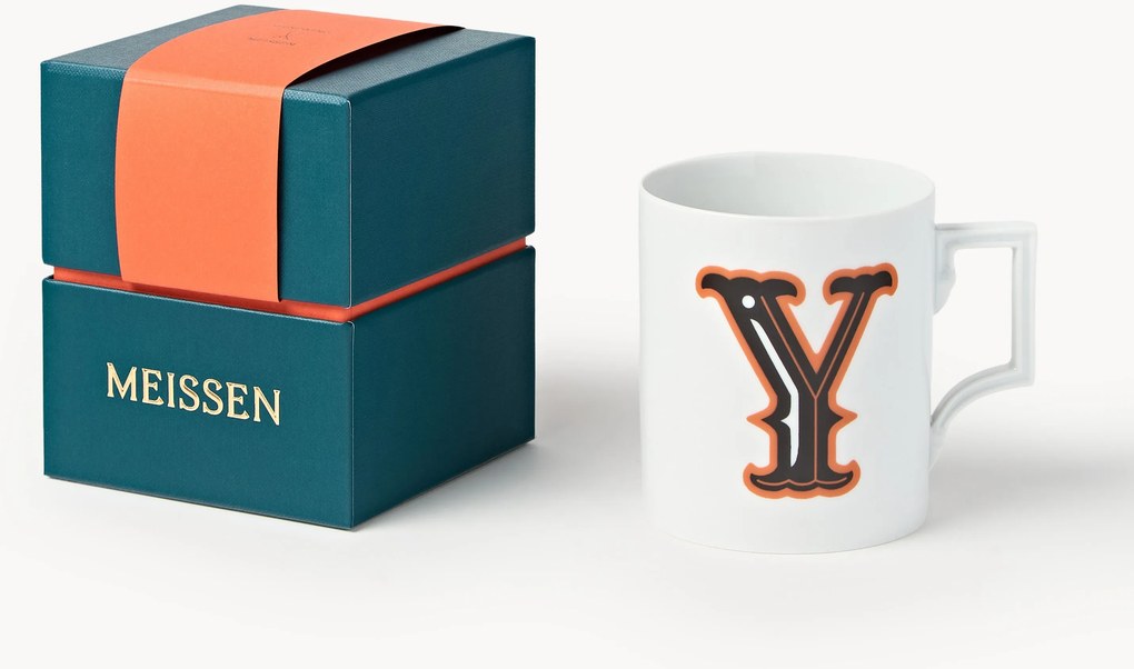 Westwing x MEISSEN, Caneca artesanal com motivo decorativo Initials