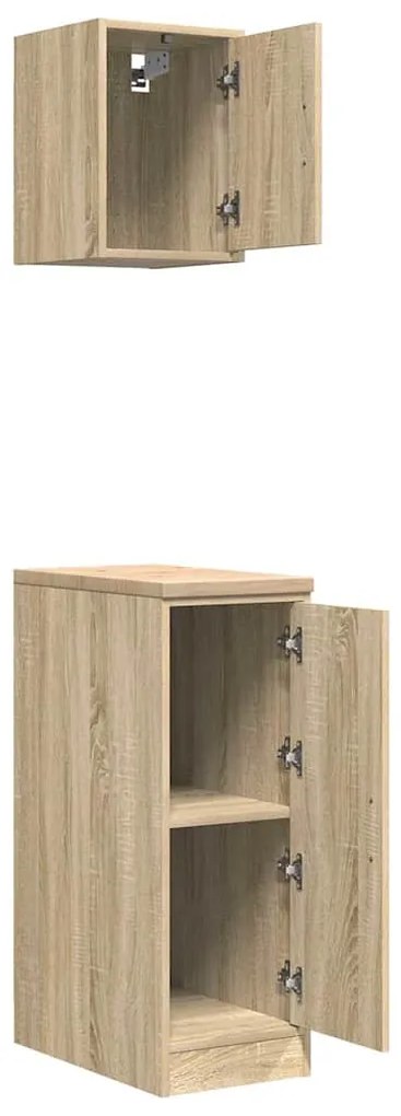 Armários de garagem 2pcs derivados de madeira carvalho sonoma