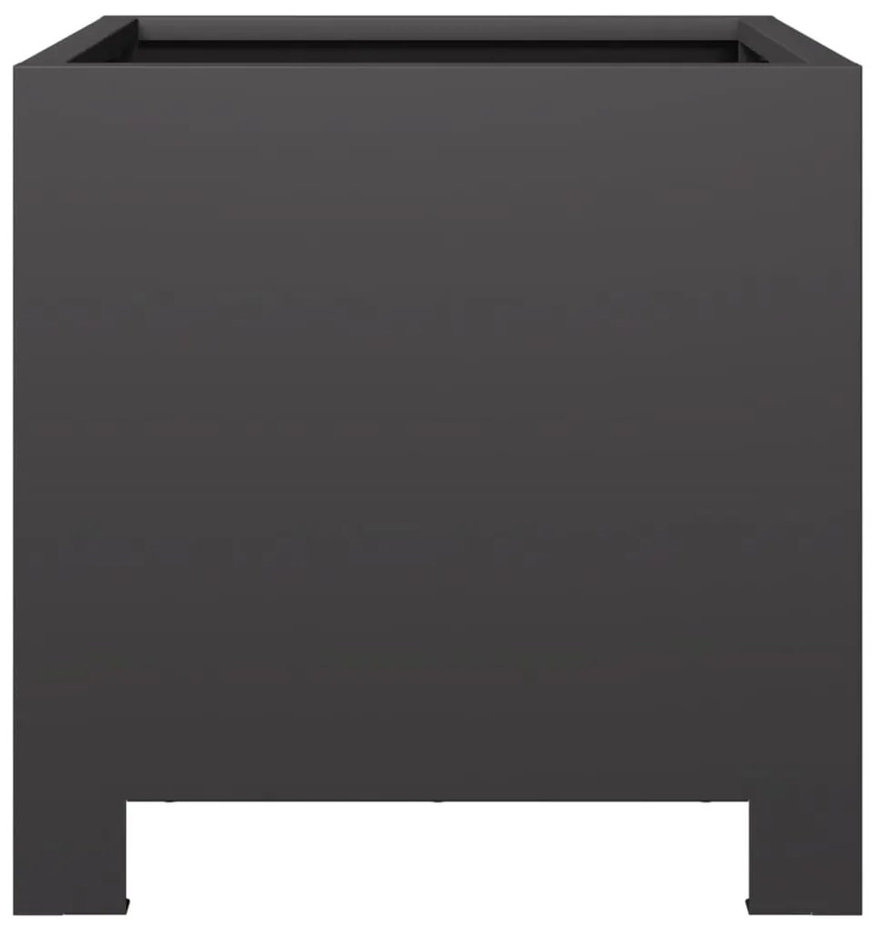 Vaso/floreira de jardim 2 pcs 30x30x30 cm aço preto