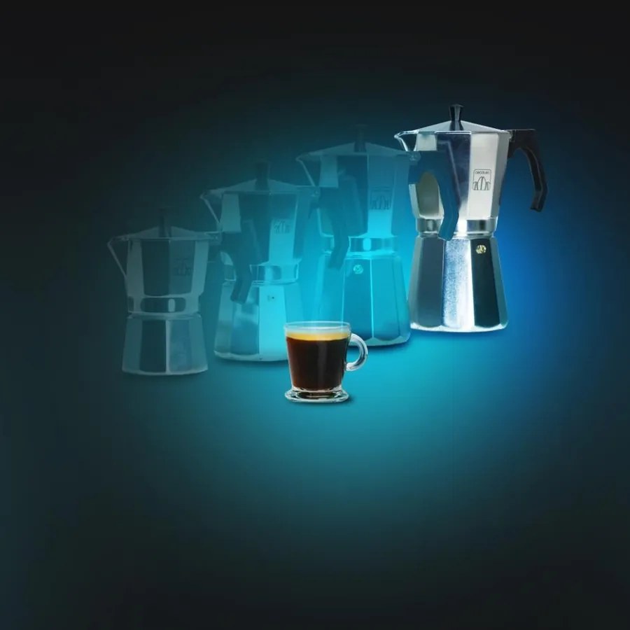Cafeteira italiana MokClassic 1200 Shiny de alumínio fundido