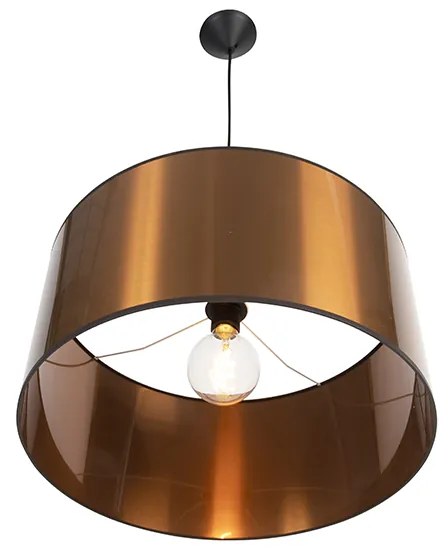 Candeeiro de suspensão design preto com cúpula em cobre 50 cm - Pendel Moderno
