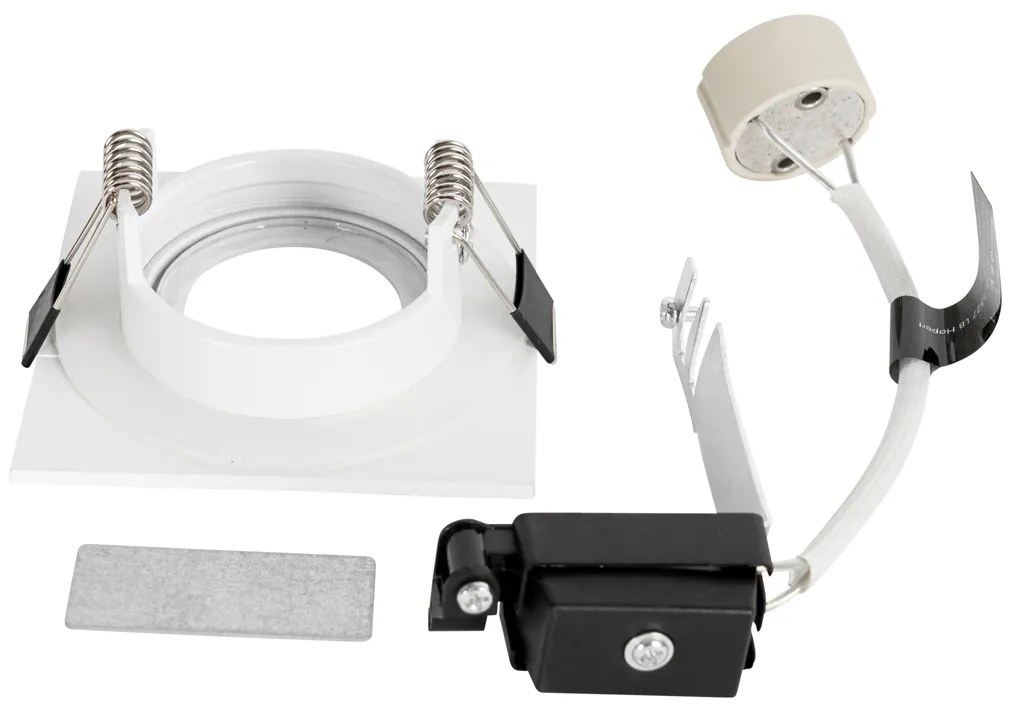 Conjunto de 12 Focos Embutidos Quadrados Brancos GU10 50mm IP44 - Xena