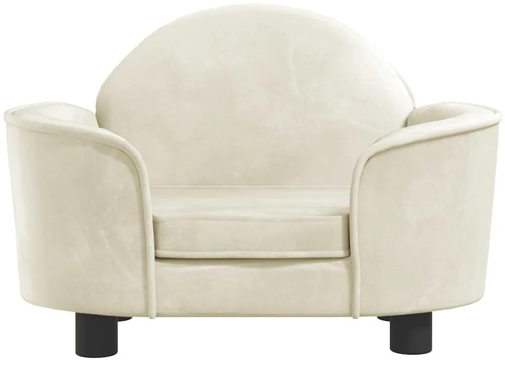 Cama para cães 66x40x45 cm veludo cor creme