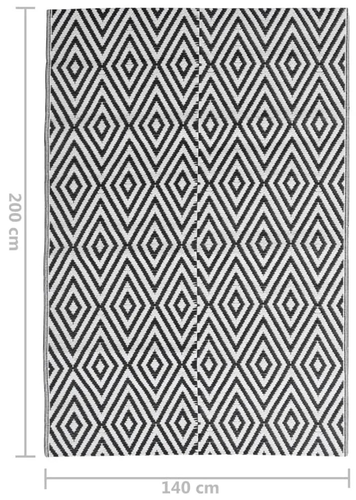 Tapete de exterior 140x200 cm ARAKIL PP preto