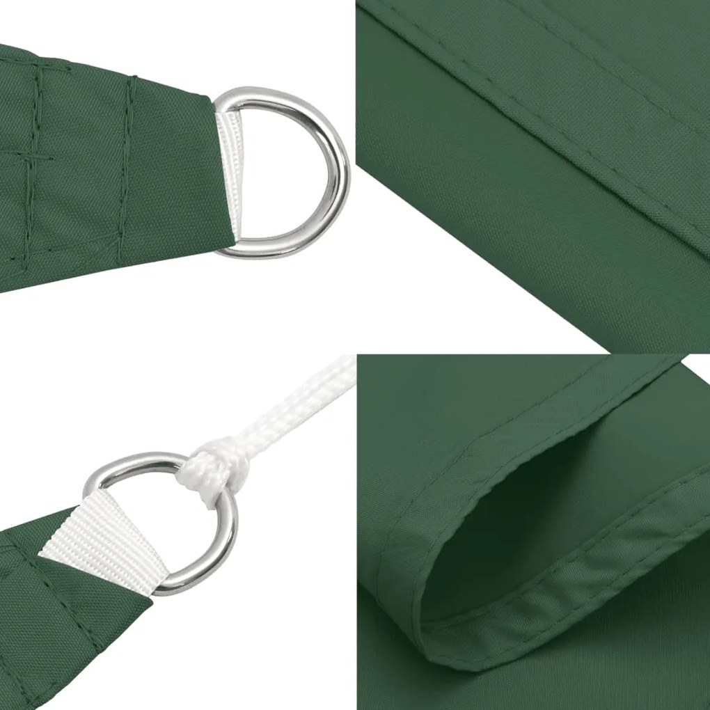 Para-sol vela tecido oxford triangular 5x5x5 m verde-escuro