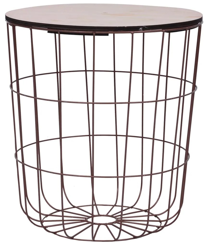 vidaXL Mesa de centro Ø 39,5 cm MDF cobre