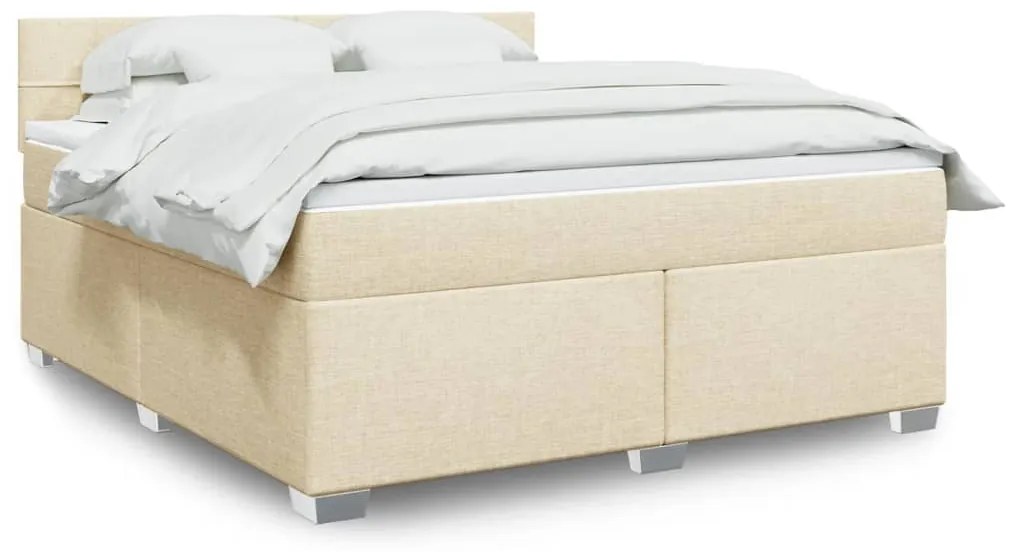 Cama com molas/colchão 180x200 cm tecido cor creme