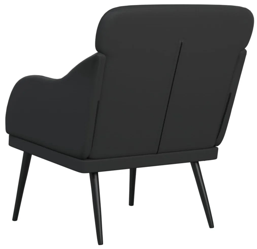 Cadeira com apoio de braços 63x76x80 cm couro artificial preto