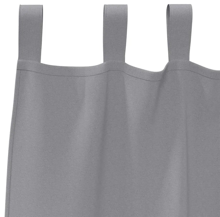 Cortinas 2 pcs Cinzento-claro 245 x 140 cm Poliéster