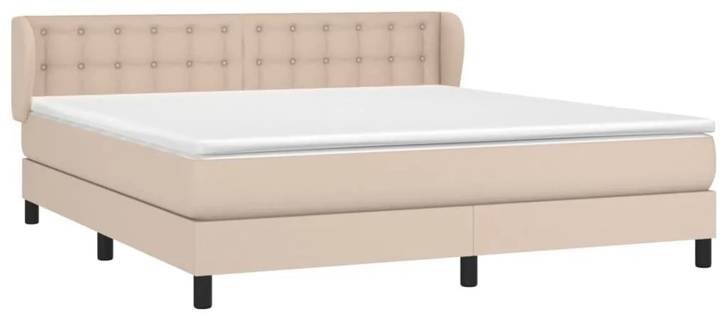 Cama com molas/colchão 180x200 cm couro artificial cappuccino