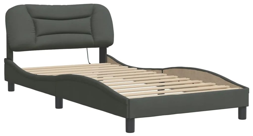 Estrutura de cama com LED sem colchão 100x200 cm tecido