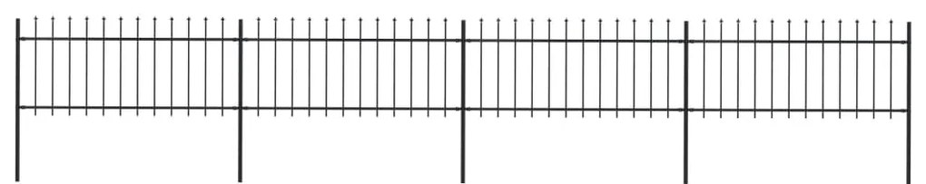 vidaXL Cerca de jardim com topo em forma de lança em aço 714,5x80 cm, preta