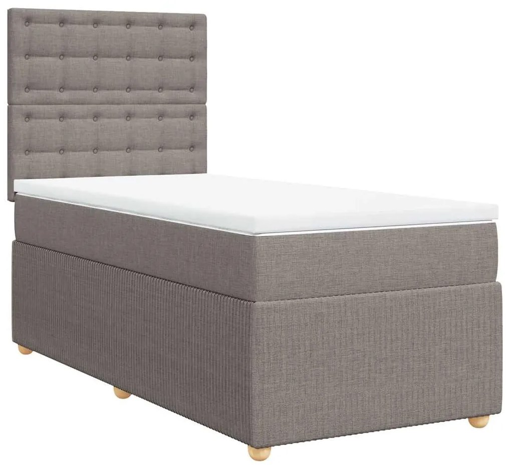 Cama com molas/colchão 80x200 cm tecido castanho-acinzentado