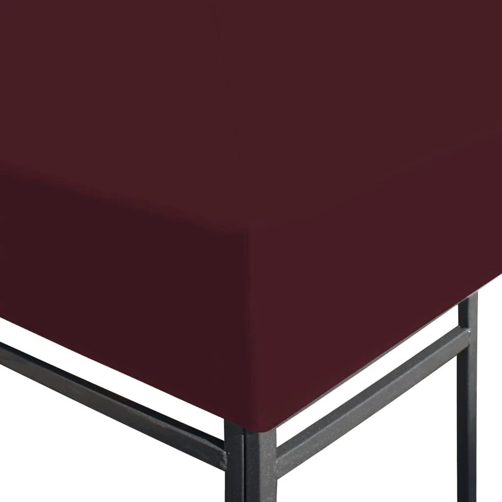 Cobertura de gazebo 310 g/m² 3x4 m bordô