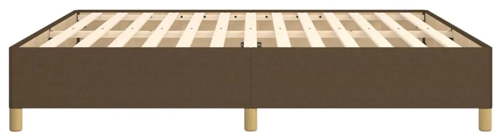 Estrutura de cama sem colchão 160x200 cm tecido castanho-escuro