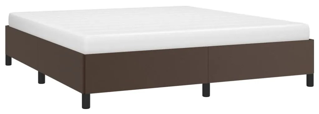 Estrutura de cama 180x200cm couro artificial castanho