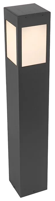 LED Candeeiro de pé para exterior preto 80 cm com luz regulável e sensor solar - Charlotte Moderno
