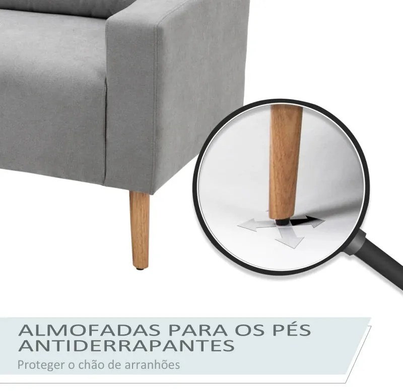 Sofá Faker de 2 Lugares - Cinzento - Design Nórdico