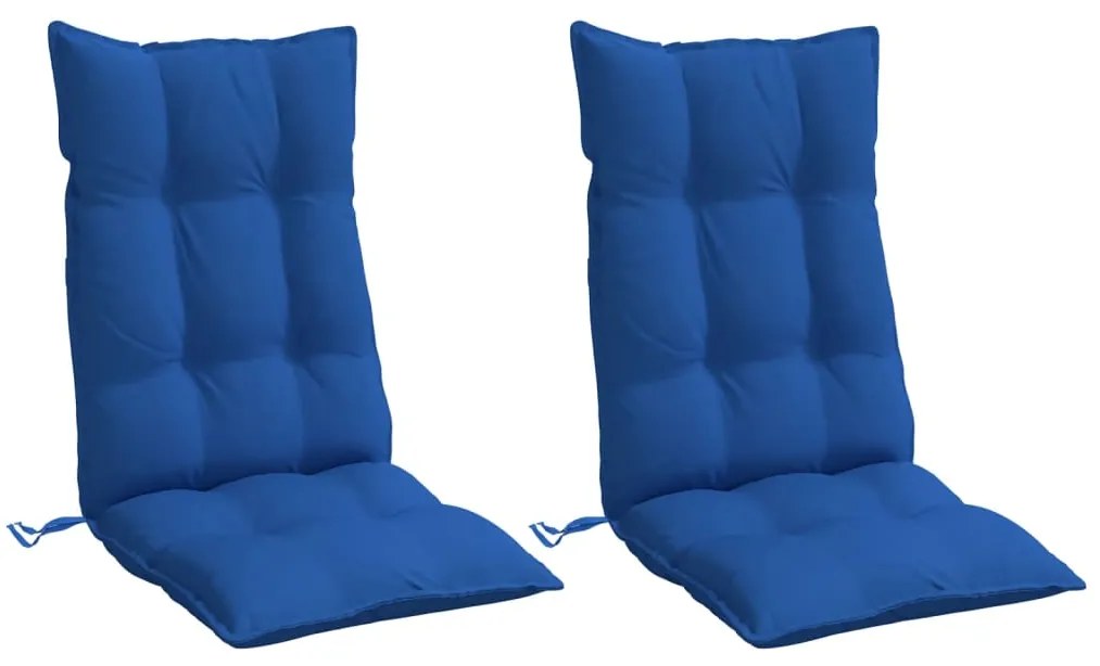 Almofadões cadeira encosto alto 2 pcs tecido oxford azul real