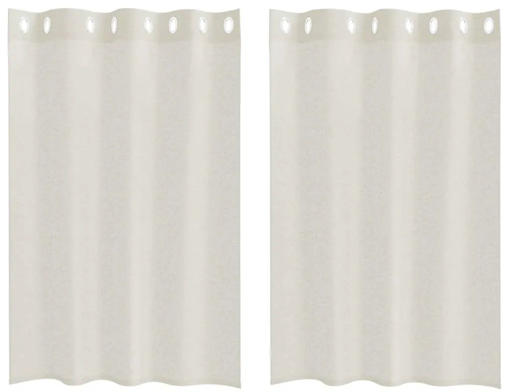 Cortinas com cortinas 2 pcs Creme 140 x 140 cm Poliéster