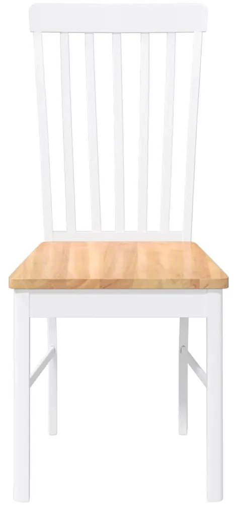 Cadeiras de jantar 2 pcs madeira de seringueira maciça branco